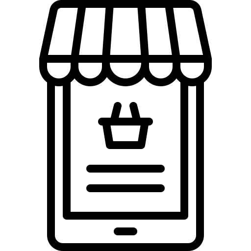 Online shopping smartphone shopping bag sale icon Online shopping smartphone shopping bag sale icon