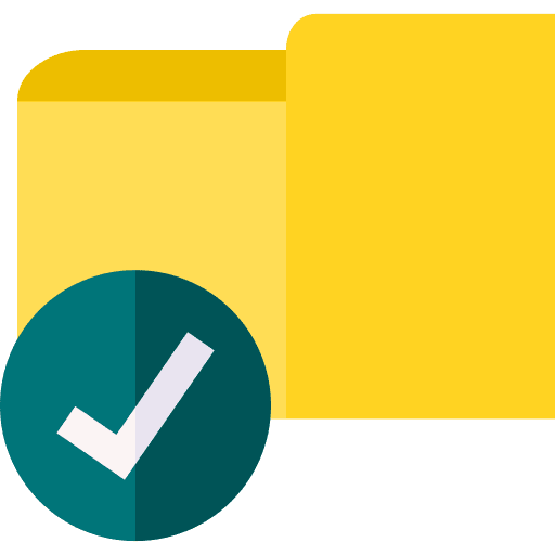 Folder files and folders checked document icon