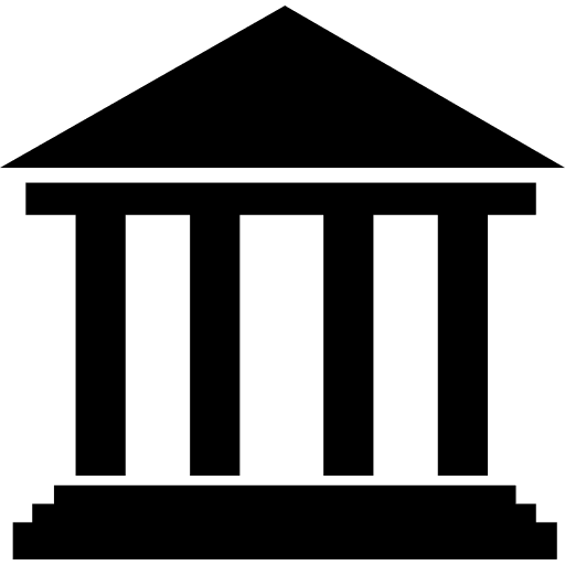 Elegant antique building shape with columns buildings antique elegant icon