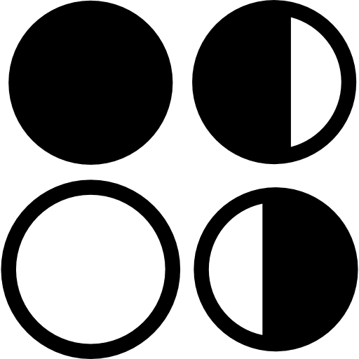 Moons half shapes moon icon