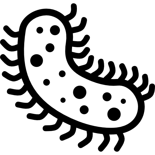 Bacteria science icons animals worms icon