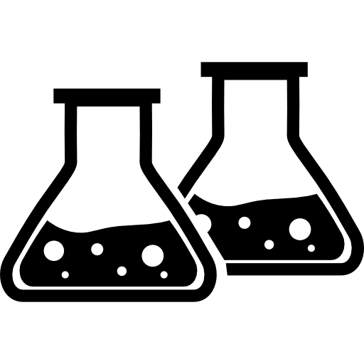 Flasks couple glass tools and utensils liquid icon