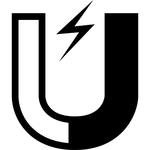 Magnet negative poles bolt icon