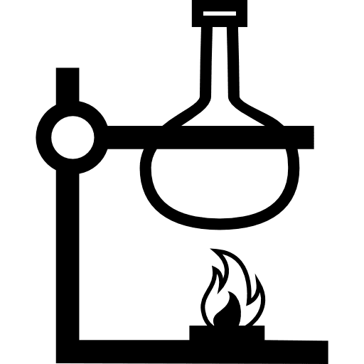Science experiment heating fire bottle icon