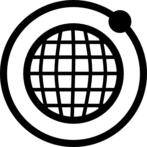 Orbit network symbol circular network interface icon
