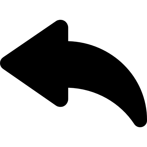 Left curve arrow curved arrow directional back arrow icon