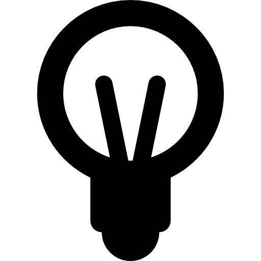 Round light bulb technology lights electricity icon