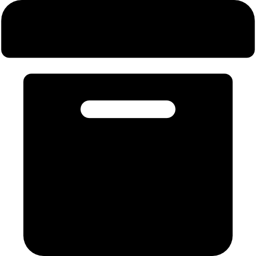 Box side view archive package storage icon