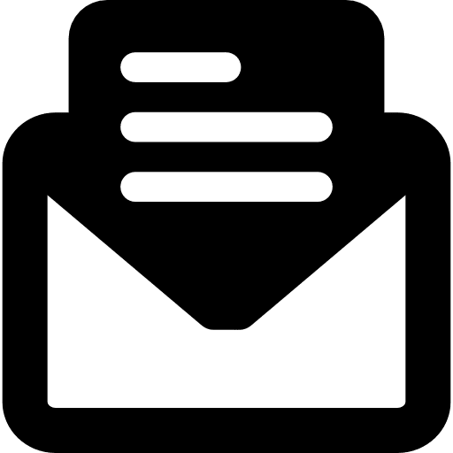 Envelope with message note text lines interface icon