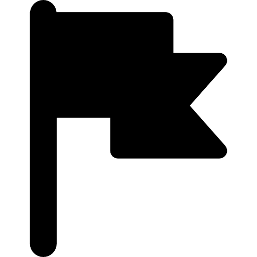 Flag waving map pointer flag pole map locator icon