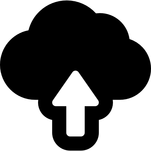 Up arrow and cloud cloud storage cloud computing technology icon