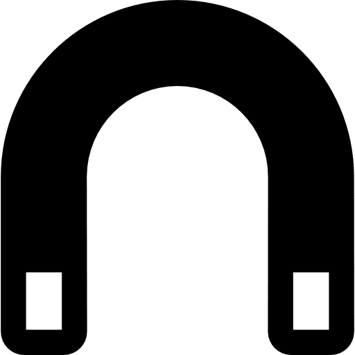 Big magnet attraction horseshoe magnetism icon