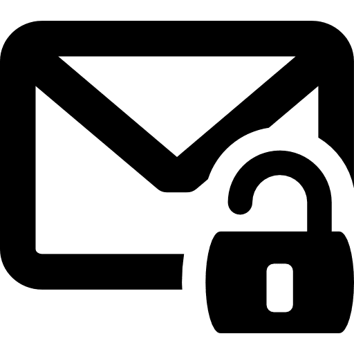 Unlock envelope unlock interface unsecure icon