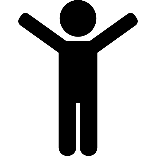 Happy man excitement people celebrate icon