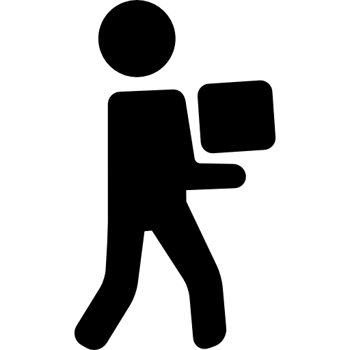 Man carrying package people packages boy icon