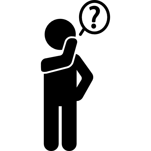 Man thinking guess question mark problematic icon