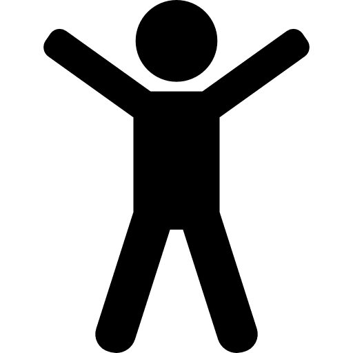 Man jumping with arms raised people gymnastics exercise icon