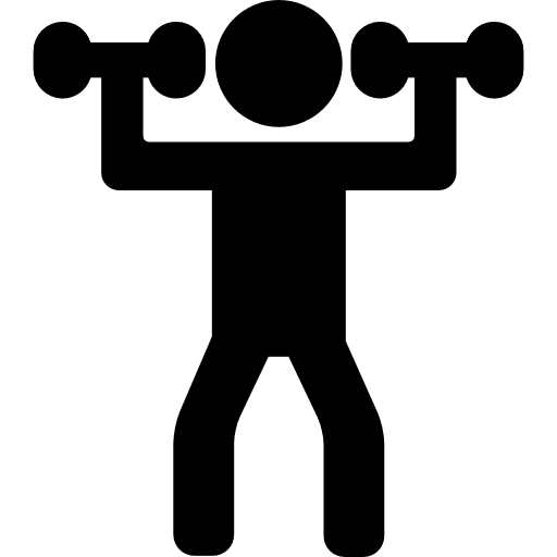 Man lifting weights sports gymnastics weight icon