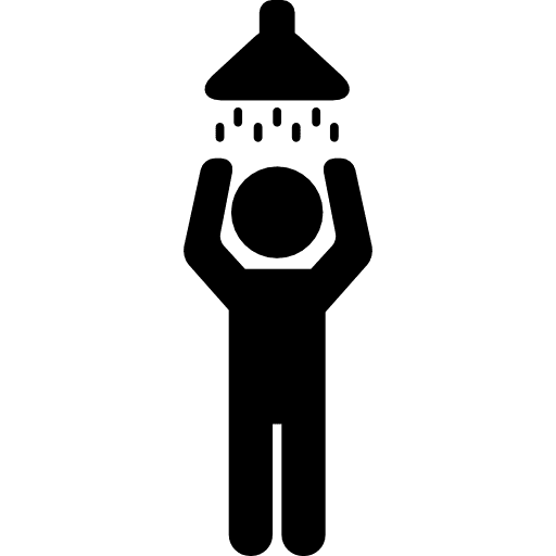 Man showering shower people showers icon