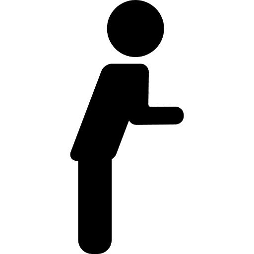 Man standing up with arms in front masculine people male icon