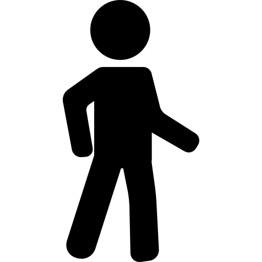 One man walking stickman pedestrian people icon