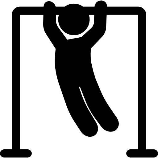 Man at bar gymnasium exercises exercise icon