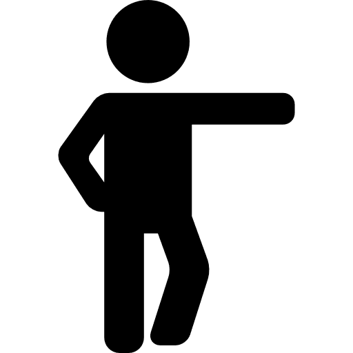 Man pointing right exercises people exercising icon