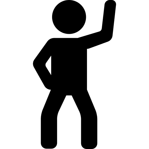 Man raising arm exercise gymnasium exercising icon