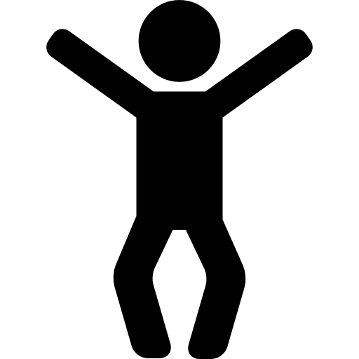 Man ready to jump gymnast exercise sports icon