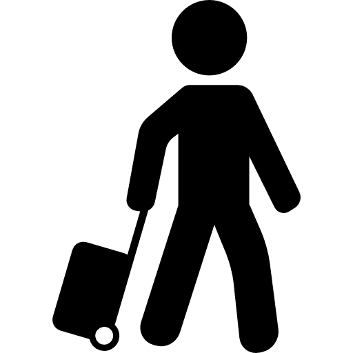 Carrying suitcase suitcases baggage people icon