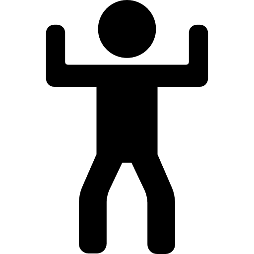 Man exercising two arms aerobic gym exercising icon