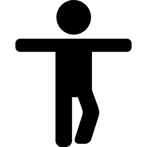 Man exercising leg and arms physical activity exercises people icon