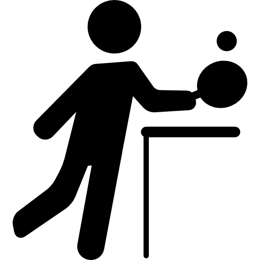 Man playing table tennis sports racket sports ball icon