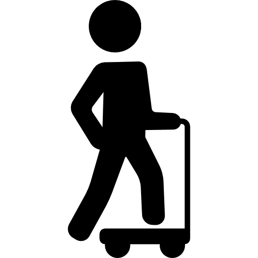 Man with scooter people child transport icon