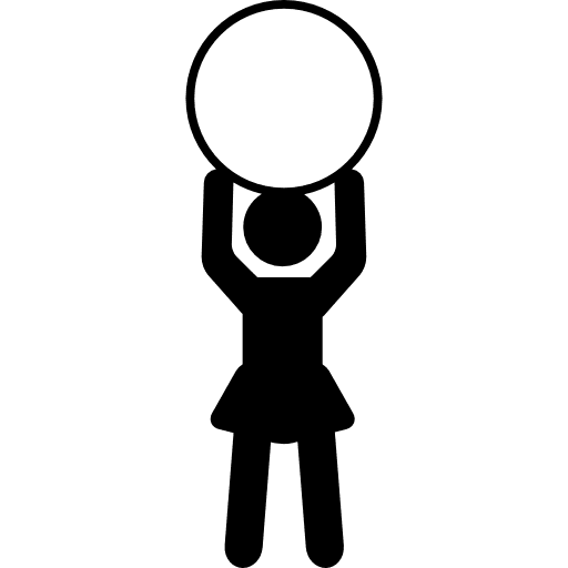 Woman with circle gym exercises ring icon