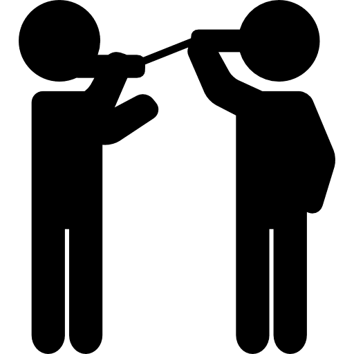 Talking men talk walkie talkie cans icon