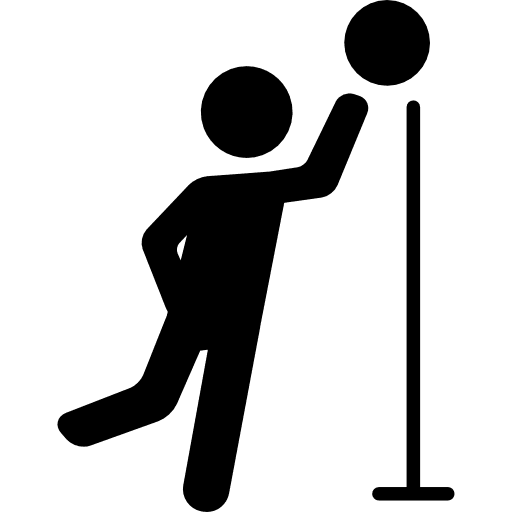 Volleyball player with ball and net sports game sport icon