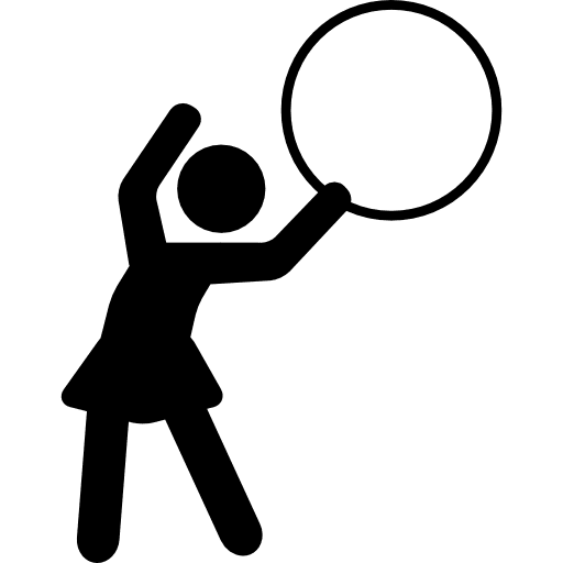 Woman with circle gymnastic people exercising icon