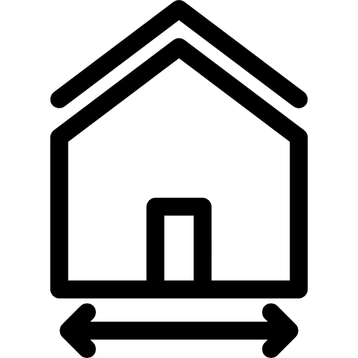 House real estate buildings width icon