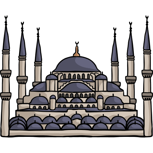 Blue mosque building istanbul monuments icon