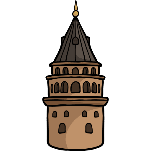 Galata tower turkey building monuments icon