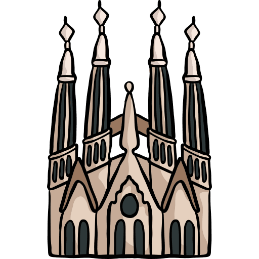 Holy family spain church building icon