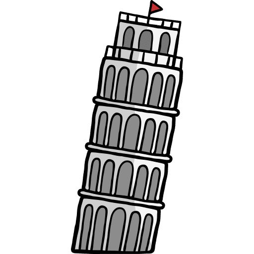 Leaning tower of pisa leaning tower of pisa building italy icon