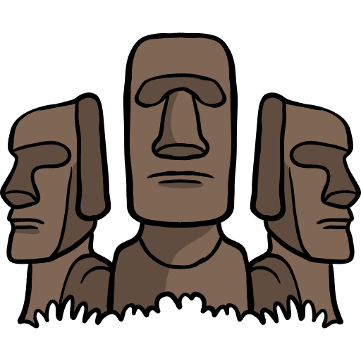 Moai moai easter island landmark icon