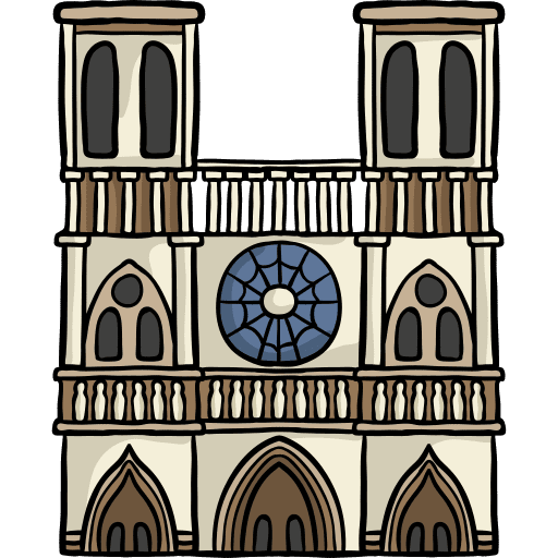 Notre dame catholic monument cathedral icon