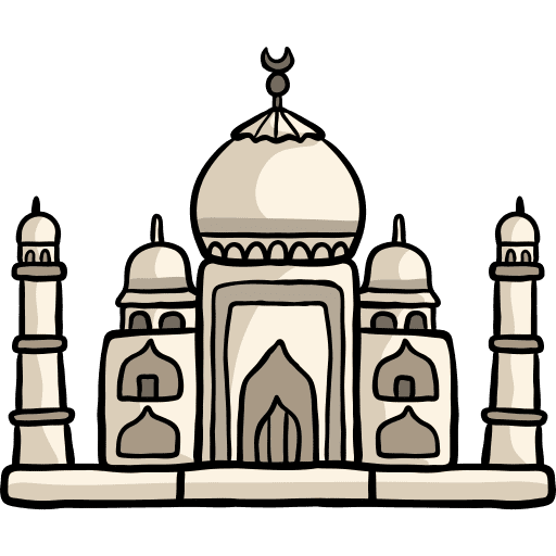 Taj mahal architectonic asia monuments icon