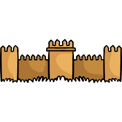 Medieval wall medieval wall building monuments icon