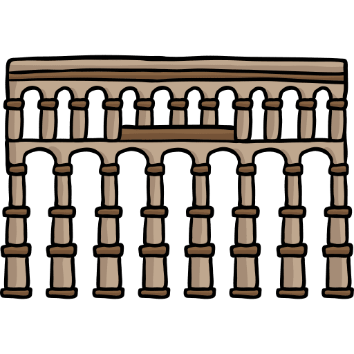 Aqueduct of segovia monuments architectonic building icon