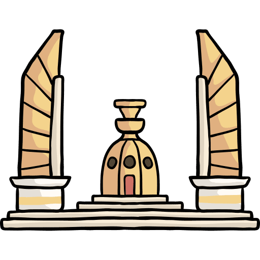 Democracy monument architectonic asia landmark icon