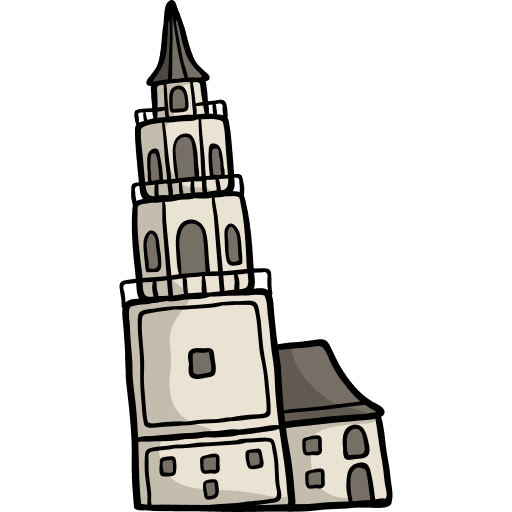 Leaning tower of nevyansk building architectonic landmark icon